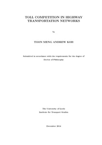Phd thesis on transportation